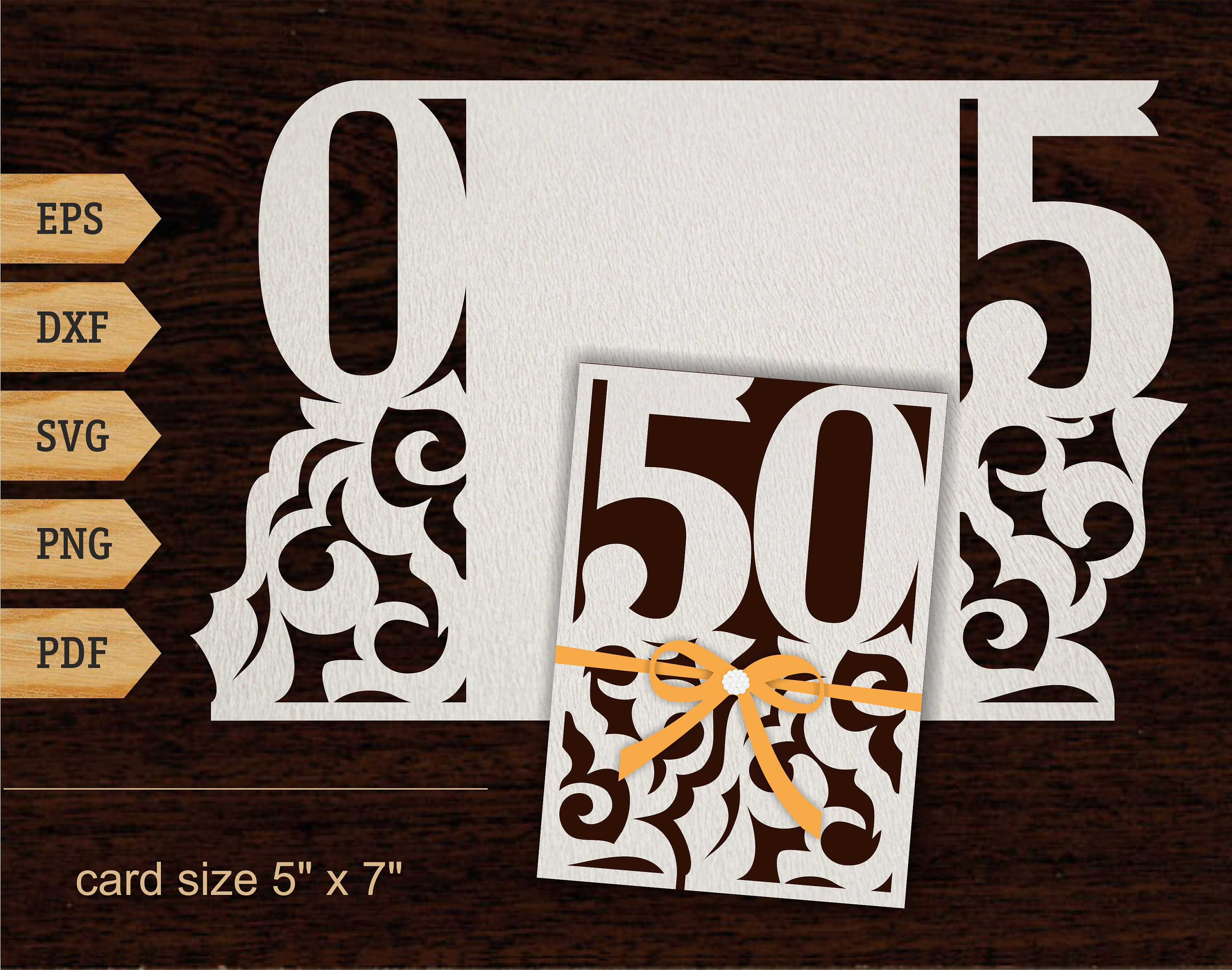 Download 50th Birthday Svg 50 Years Card 5x7 Svg Dxf 50th Birthday Gift Etsy