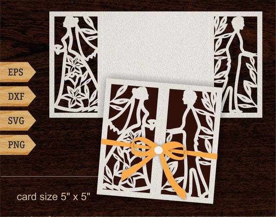 Download Gate Fold Wedding Invitation Svg Files For Cricut For Etsy