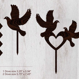Taube Herz Vorlage Cupcake Topper Cnc Schneiden Datei Topper Etsy