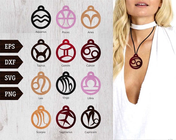 Download Circle Svg Zodiac Sign Svg Pendant Svg Cut Out Wood Acrylic Etsy