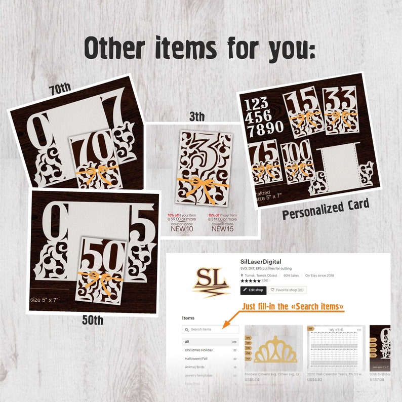 Download 60th birthday svg 60 Years Card 5x7 SVG DXF 60th | Etsy