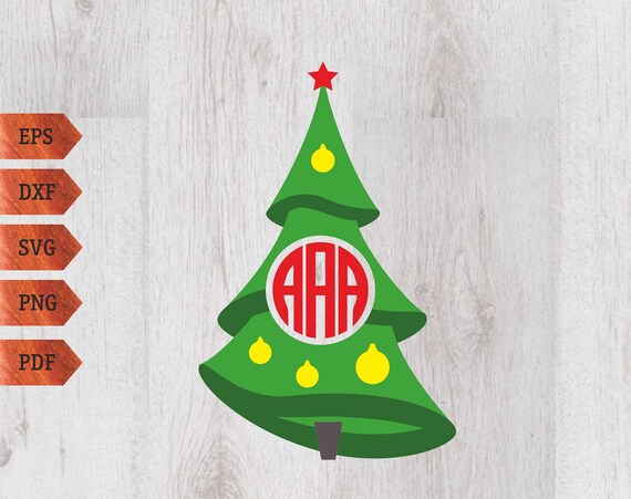 Download Christmas Tree Monogram Christmas Tree Clipart Christmas Etsy