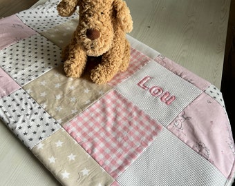 Babydecke Patchworkdecke personalisiert