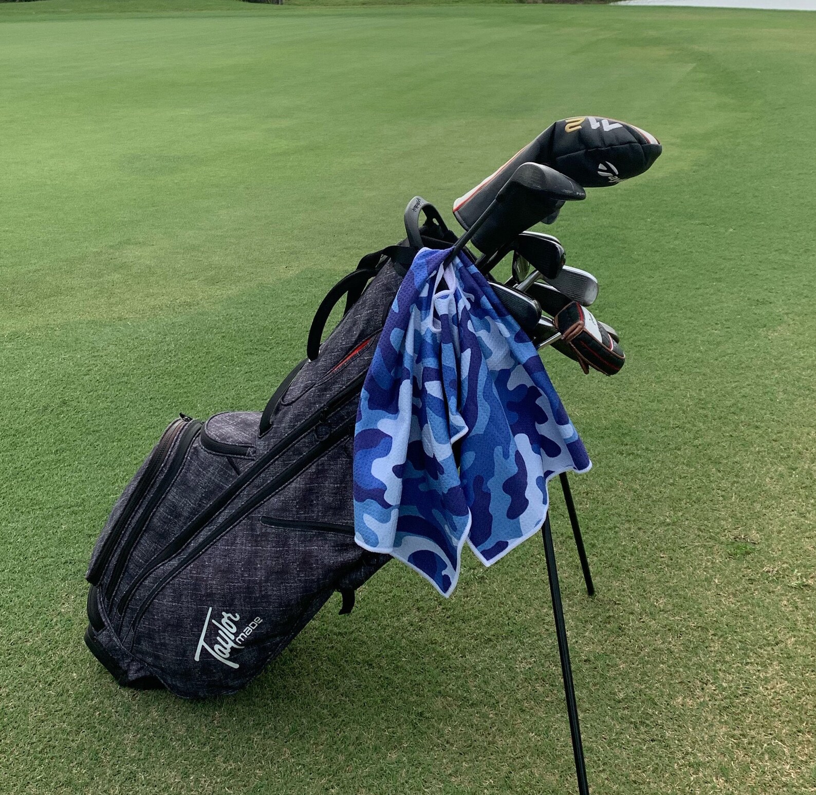 Center Cut Blue Camo Golf Towel Etsy