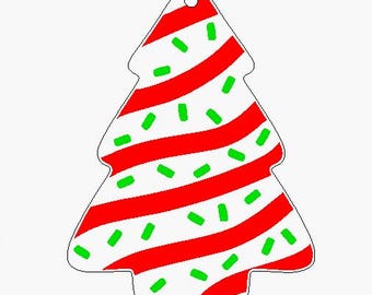 Pastel de árbol de Navidad con adornos SVG y archivo Lightburn