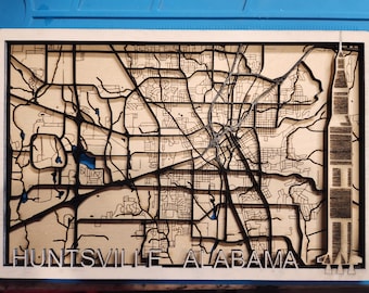 Mapa de capas SVG y archivo láser de Huntsville, Alabama, Rocket City