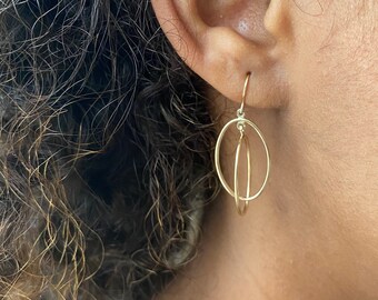 Gold Treble Clef Earrings Drop Ears Drops Solid 9 Carat Yellow 375 Hallmarked 