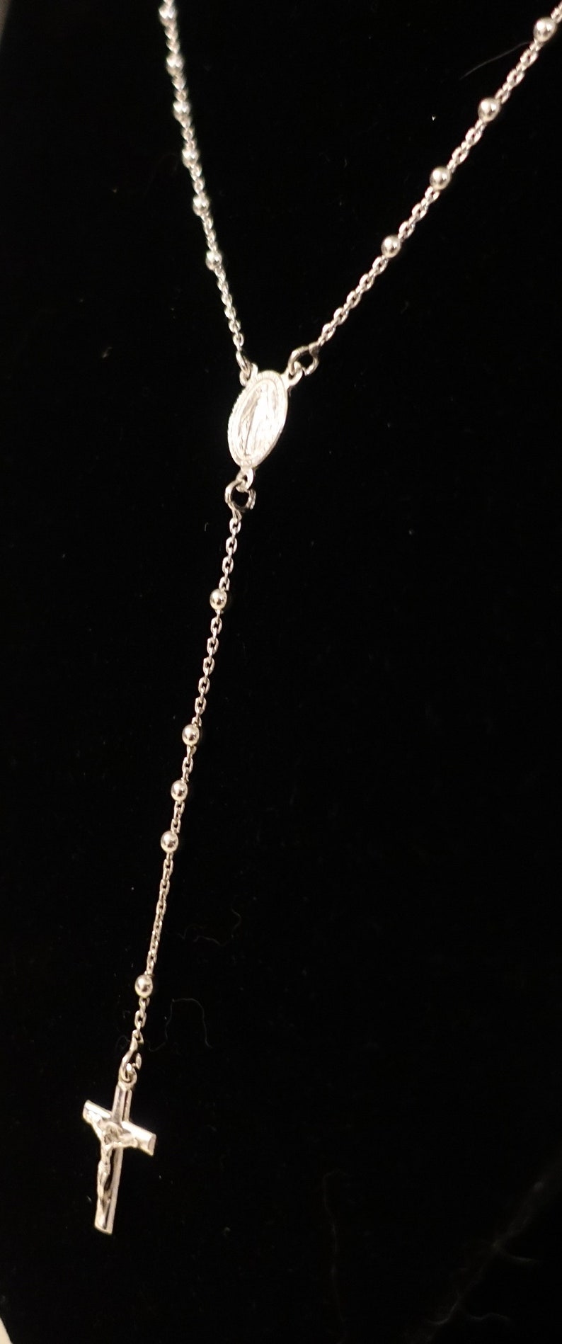 Sterling Silver Rosary beads 9g 0.3cm 24inch Solid Silver Etsy