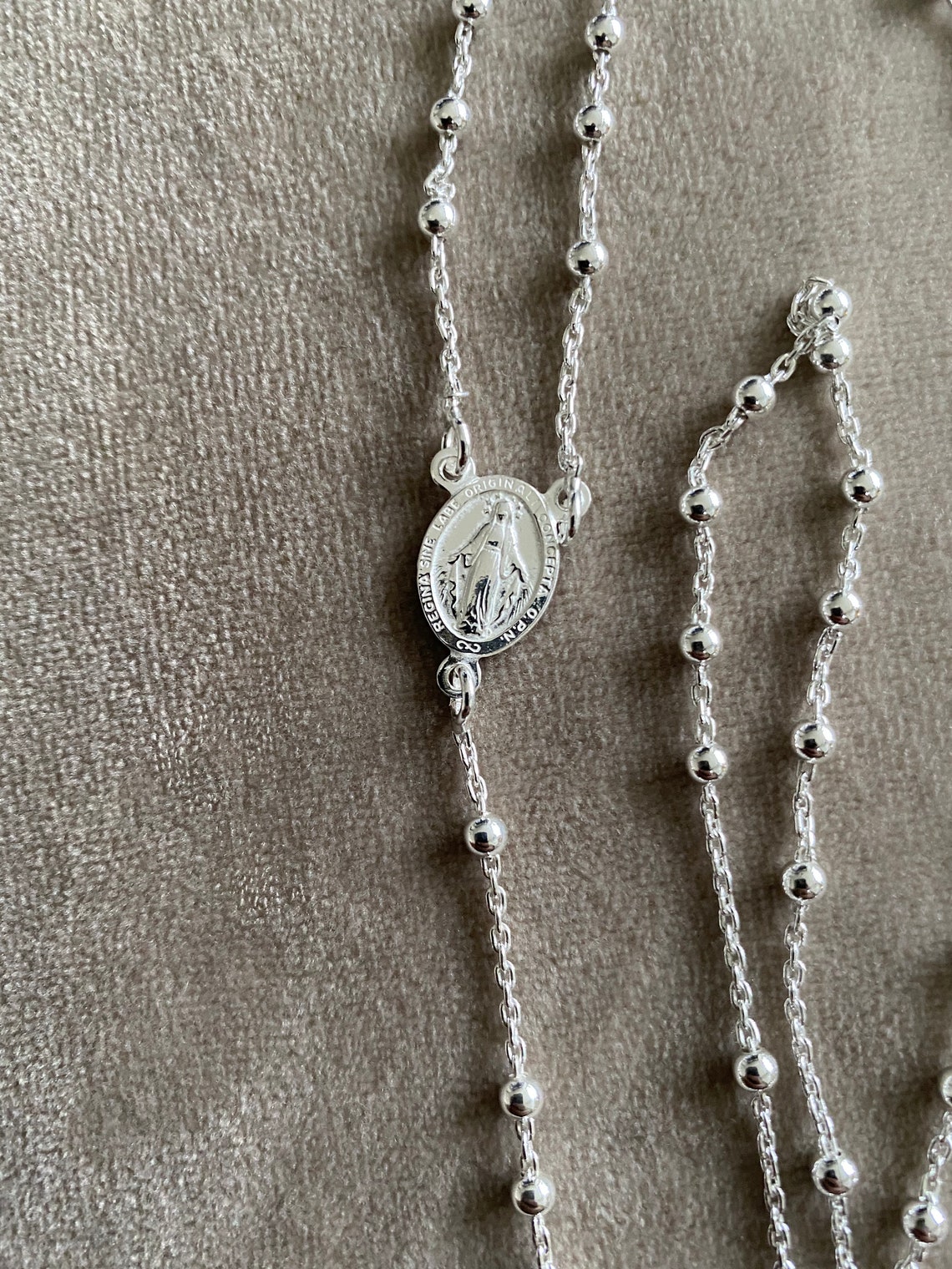 Sterling Silver Rosary Beads 9g 0.3cm 24inch Solid Silver Etsy UK