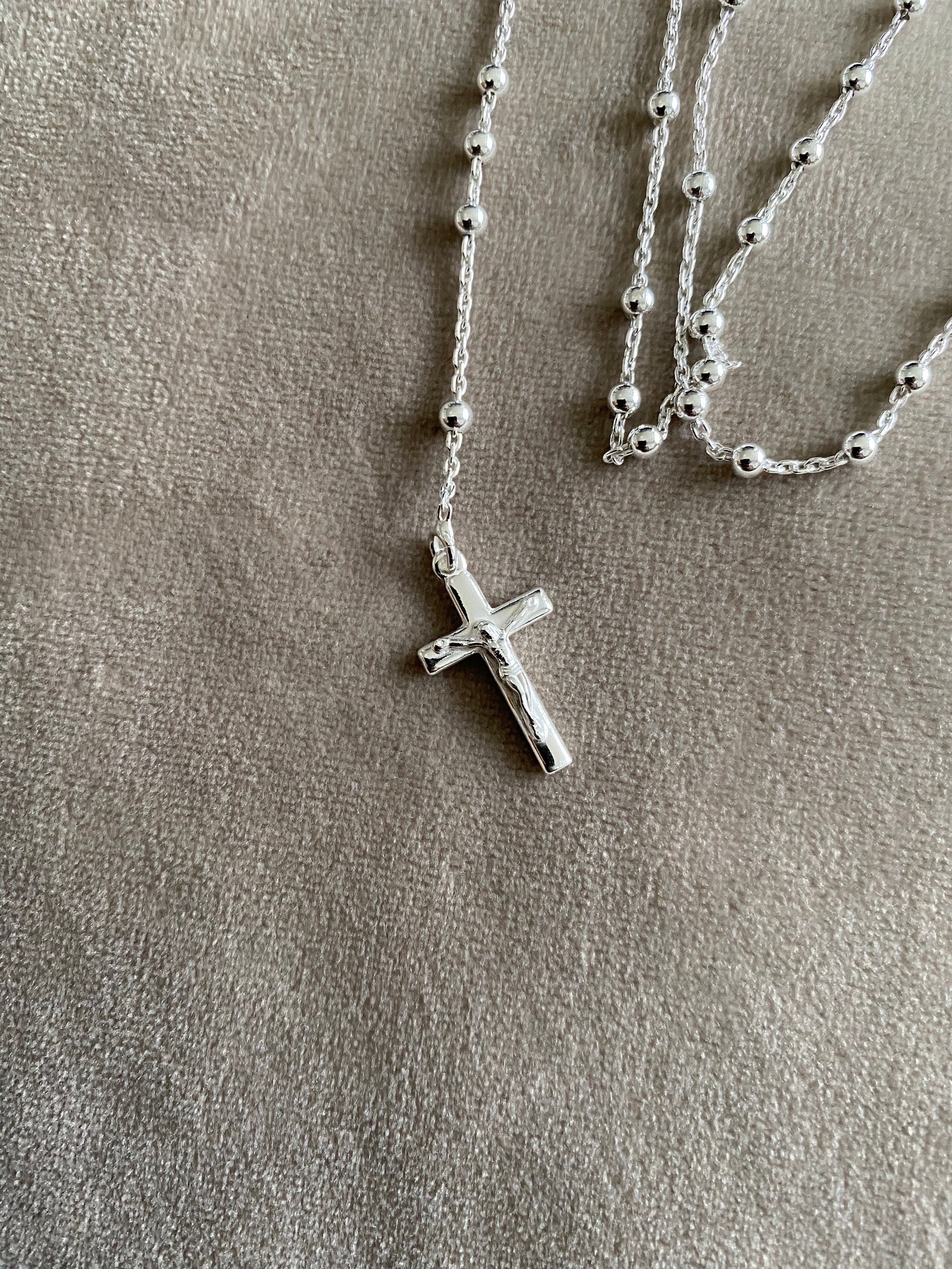 Sterling Silver Rosary Beads 9g 0.3cm 24inch Solid Silver Etsy UK
