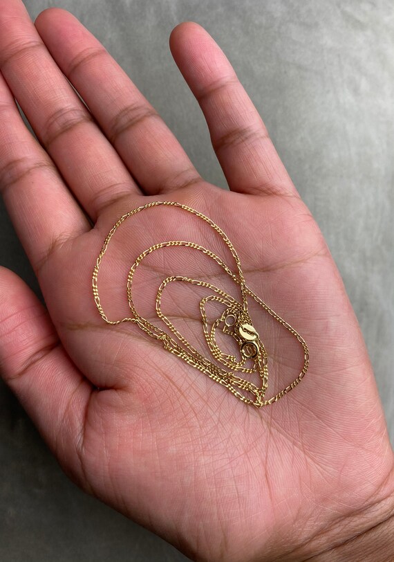 9ct Gold Figaro Necklace Solid 9k Gold 