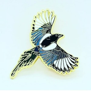 Broche en émail Pie