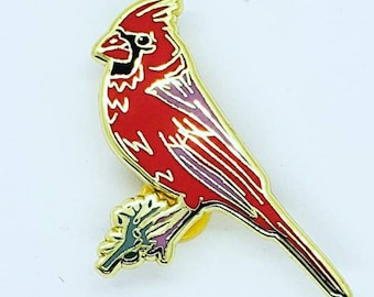 Cardinal enamel pin