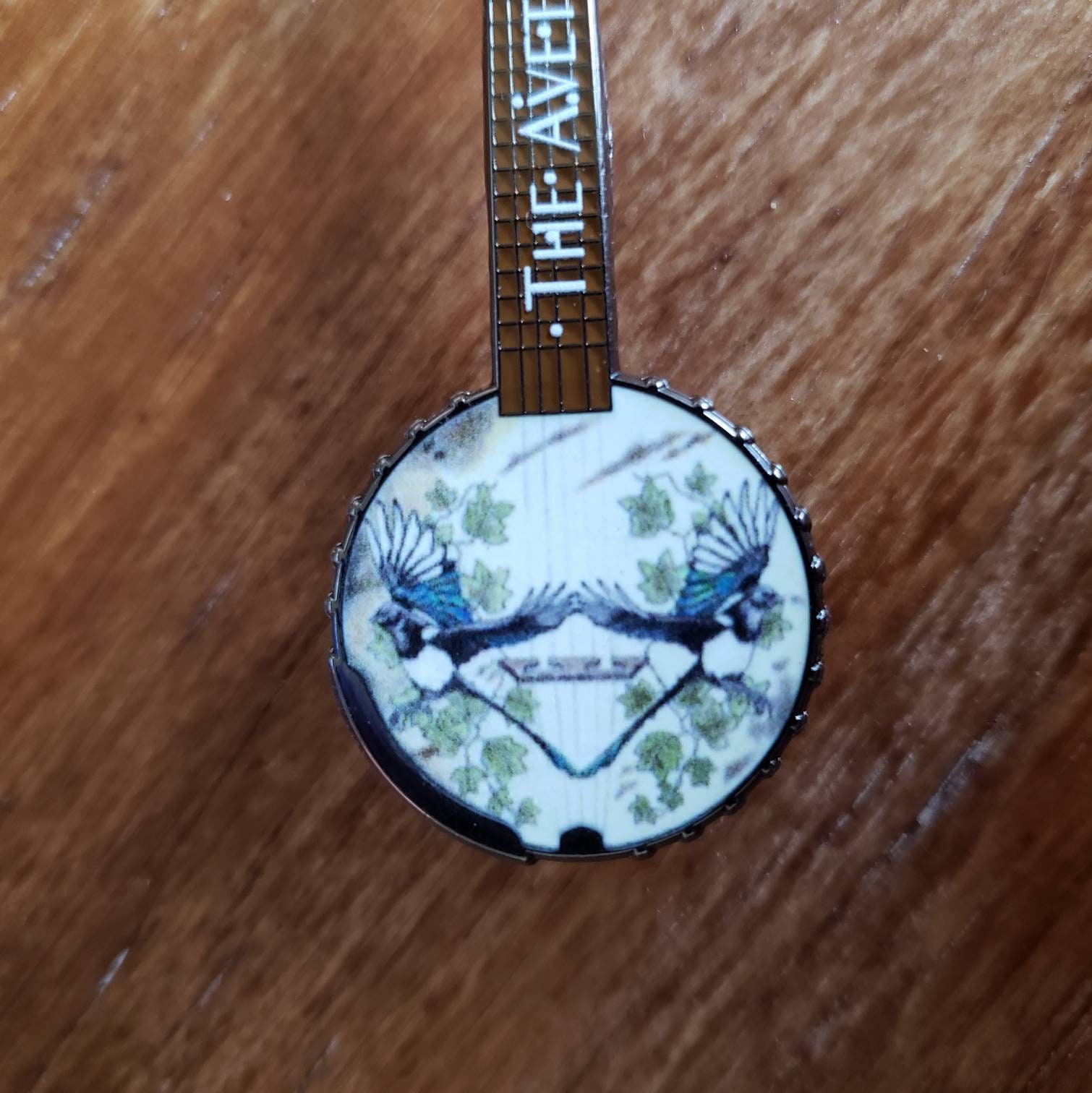 Avett Banjo With Gorgeous Magpie Design, Approximately 3 Inches ...