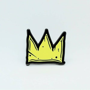 Basquiat crown enamel pin,large