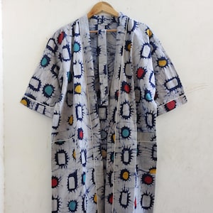 100% cotton Hand Block Printed Robe Dress, Bestseller, Kimono Robe Cotton Robe, Popular now, Cotton kimono robe ( Design Option Available )