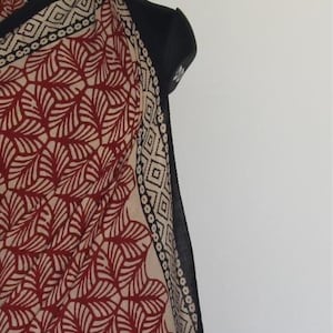 Hand Block Printed Cotton Sarong, Beach Wrap Pareo, Long Scarf, Large Sarong, Cover up, Soft Fabric Scarf, Fashion Shawl Beach Sarong,
