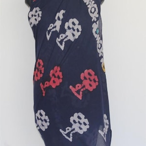 Sarong beach Coverup Hand block print Soft Pure cotton voile sarong for women Beach Wrap Floral poppy Pareo Sarong Skirt Sarong beach wear