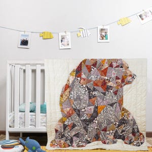 Patchwork Baby Boy Quilt Little Peepers Collection, Modern Patchwork Baby Quilt Indian Handmade Quilt
