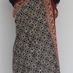 Hand Made Sarong| Block Print Sarong Pareo | Cotton Boho Scarf| Neck Head Wrap|Beach Sarong| Gift for her|Valentines Birthday Summer
