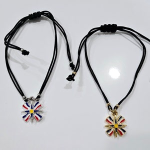 Assyrian Flag Black String Bracelet | Gold OR Silver