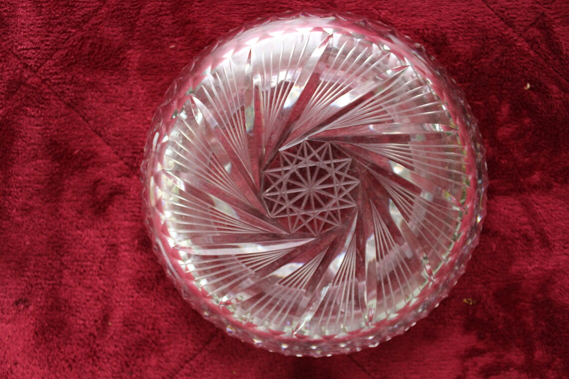 Pinwheel Cut Glass Crystal Ashtray Etsy Australia
