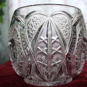 Vintage Cut Glass Bowl Pinwheel Crystal