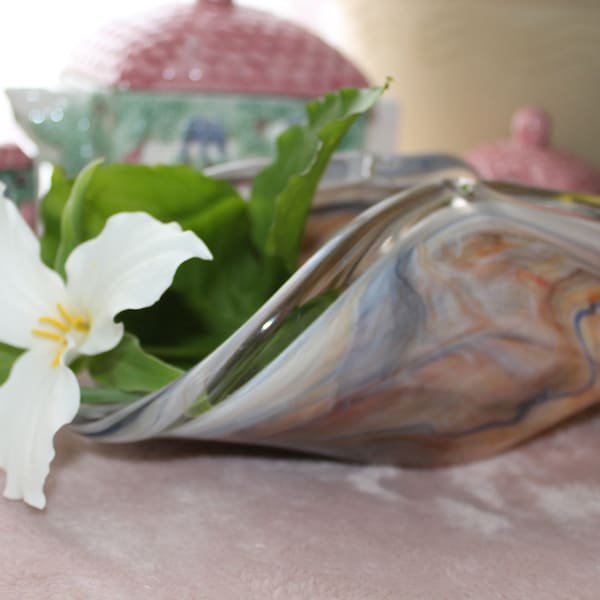 Murano White Crystal Vase Etsy