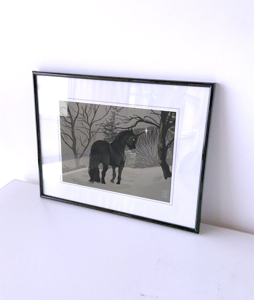 BLACK UNICORN, Print, Comic, Winter, Landscape, Nostalgic, Fantasy ...
