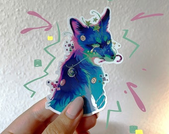 Candy Arcade Fox, Sticker, Nostalgia, Fantasy, Colourful, Pastel