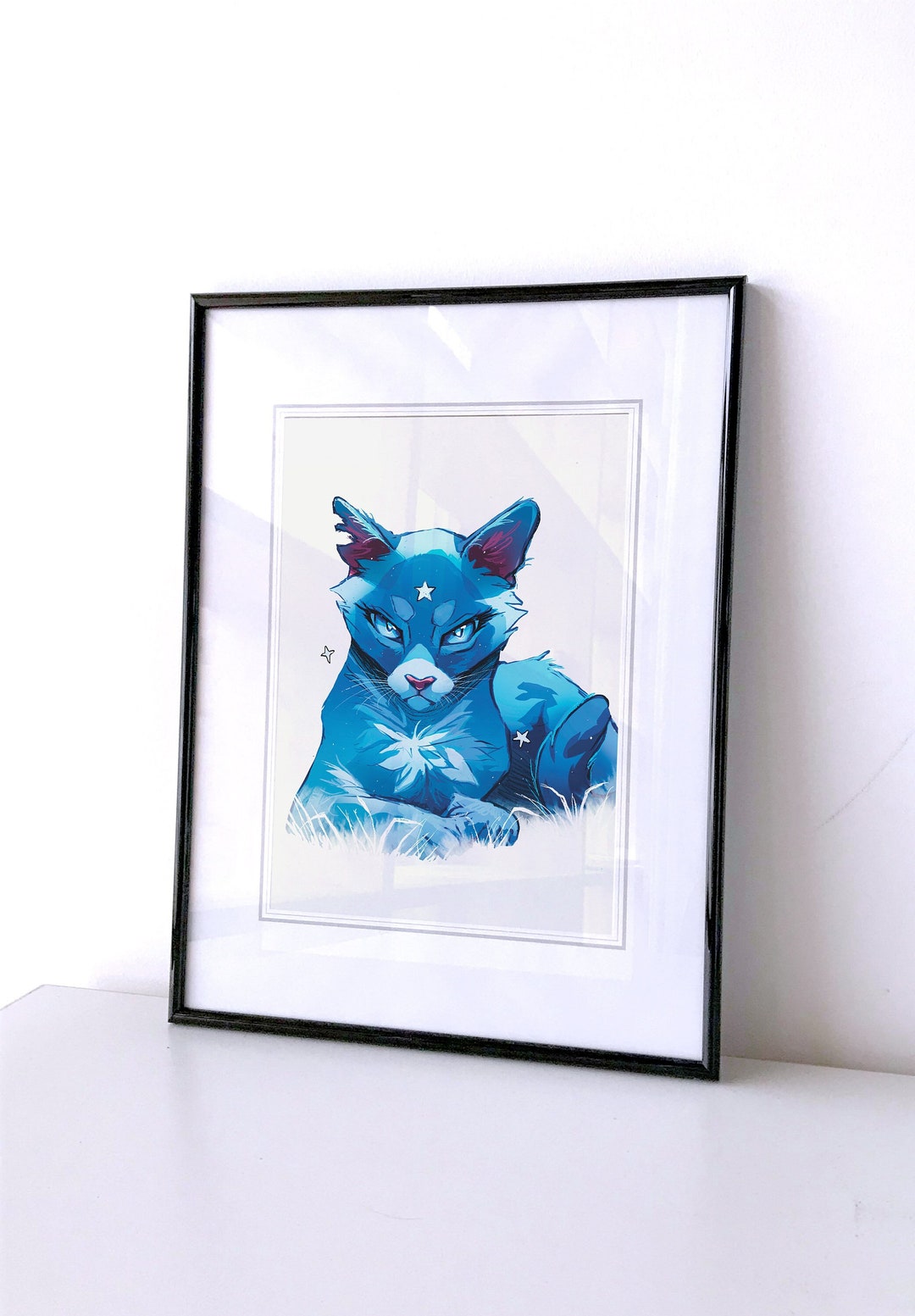 BLUESTAR, Print, Aesthetic, Cats, Illustration, Warriorcats, Fanart ...