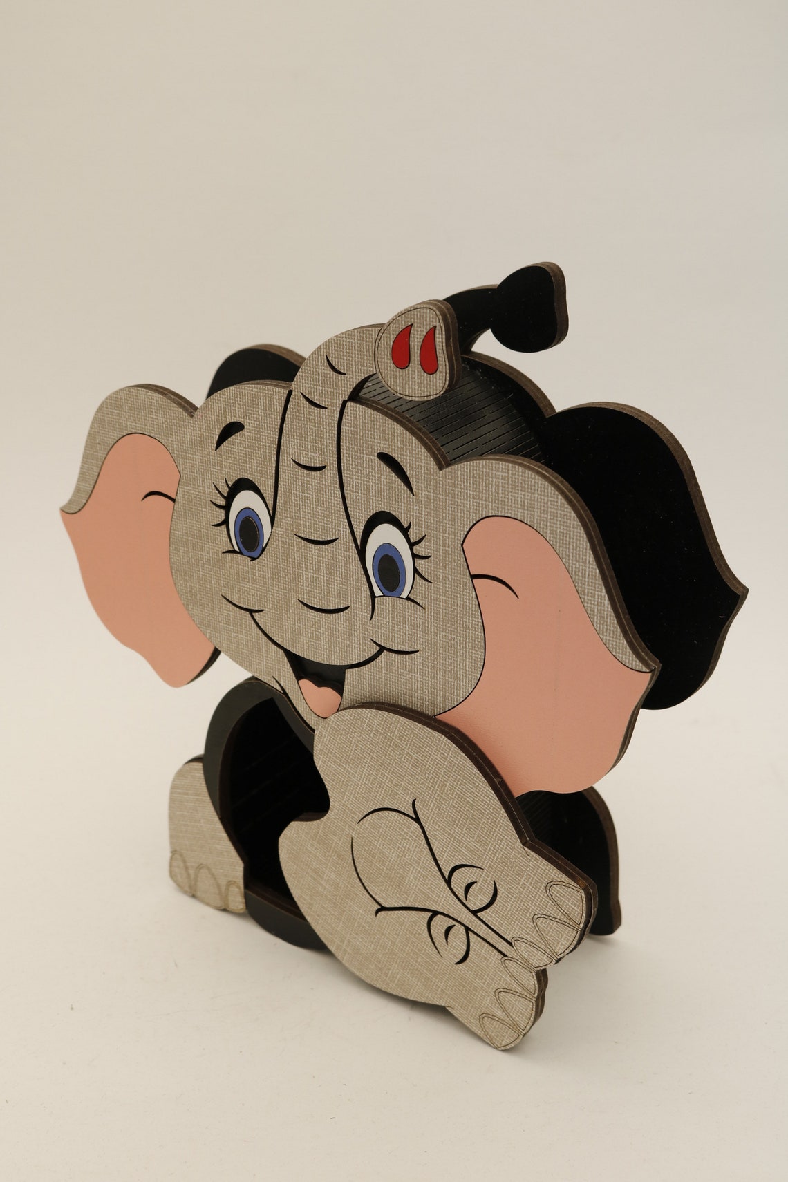 Laser Cut Wooden Elephant Money box Etsy