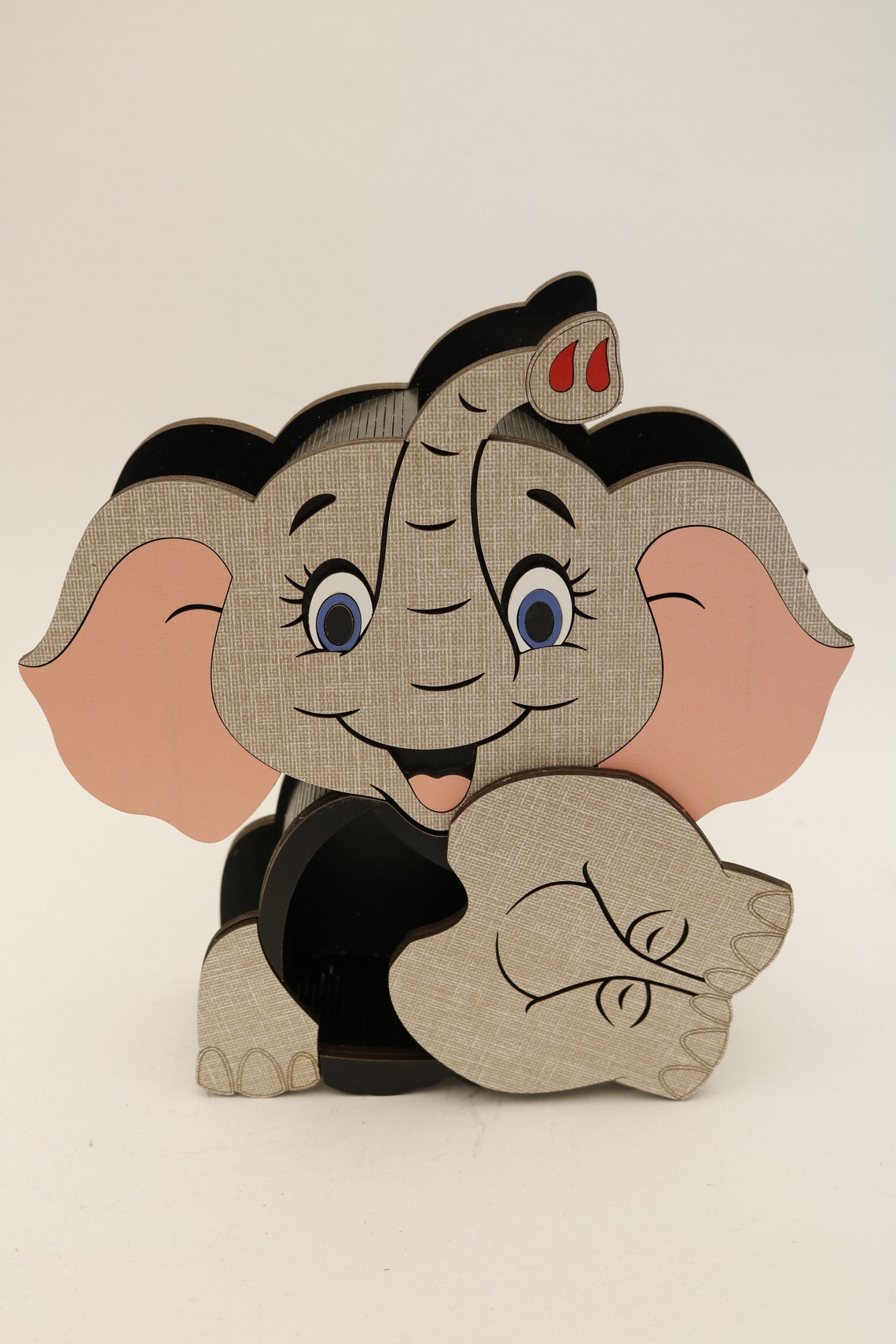Laser Cut Wooden Elephant Money box Etsy