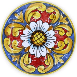 Sicilian ceramic ornamental plate Ø 16 cm approx. (1 unit) with various decoration options
