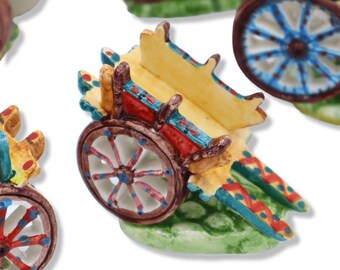 カルタジローネ陶器製シチリアカート、2種類のサイズオプション 