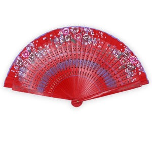 Sicilian fan in hand-painted wood, approx. 22 cm high. Various colour options (1 unit)