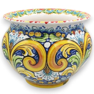 Cachepot växtkruka, Caltagirone keramik, 5 storlekar (1 enhet) MD4