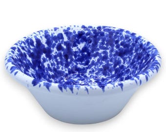Lemmo, Sicilian ceramic bowls with blue mottled decoration, various size options (1 unit)