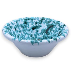 Lemmo, Sicilian ceramic bowls with a streaked verdigris decoration, Various size options (1 unit)