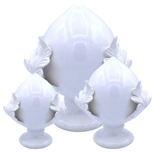 Pumo en cerámica fina, color blanco, con 4 opciones de tamaño (1ud)