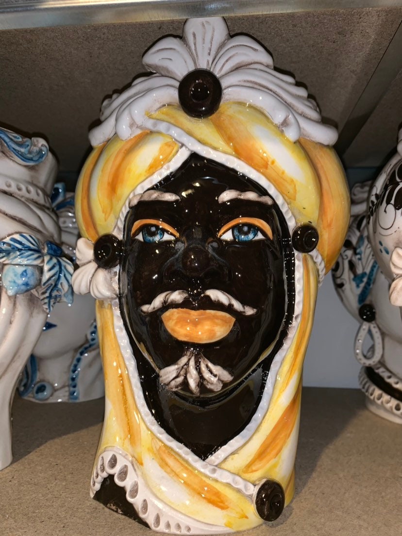 SICILIAN HEAD Sicilian Moorheads in Caltagirone Ceramic Etsy