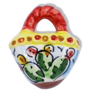 Coffa Magnet (1 Unit) 6 cm Caltagirone ceramic magnet random decoration and color