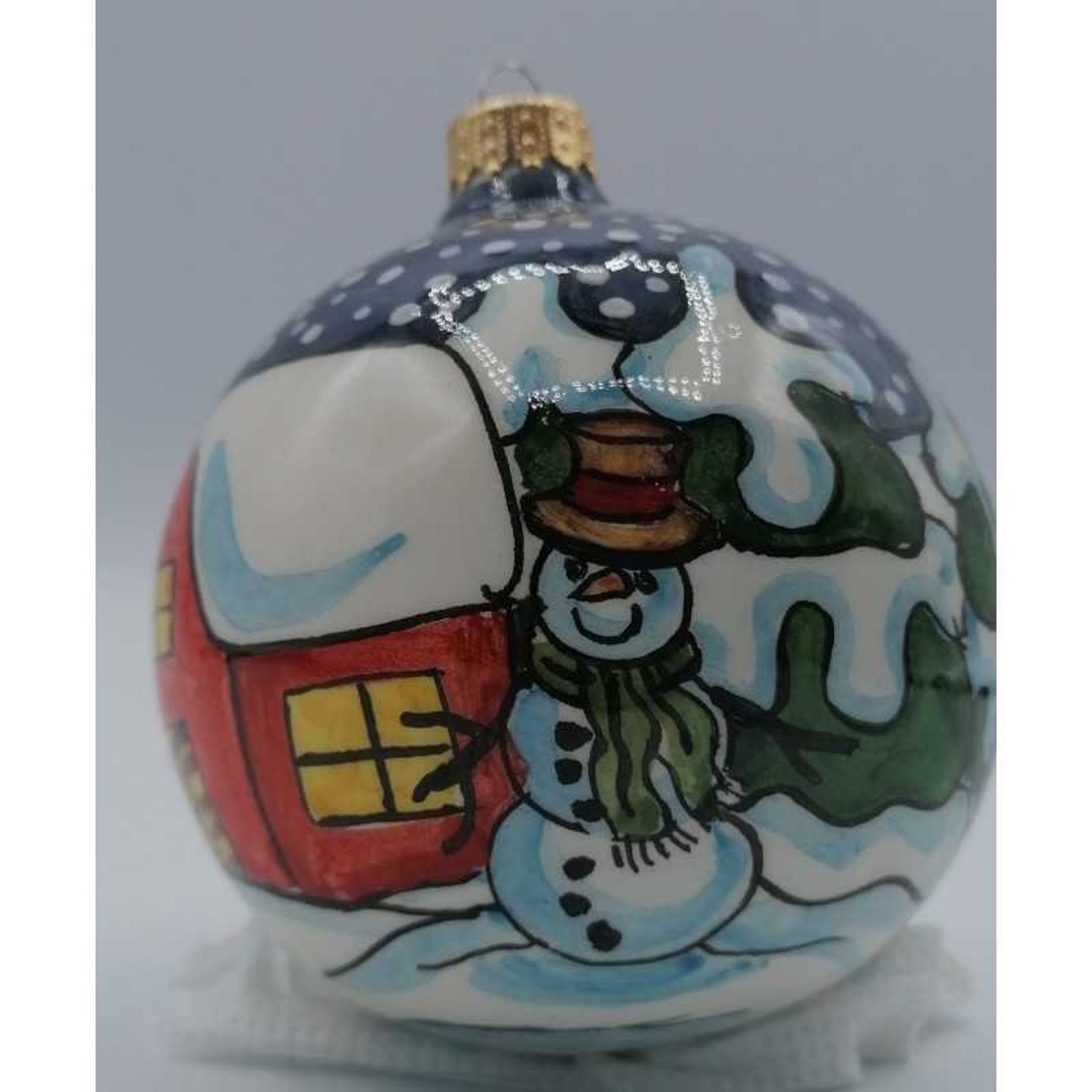 Boule de Noël en céramique précieuse décorée à la main  Etsy