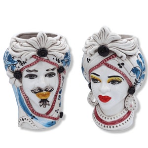 Caltagirone Moor&#39;s head with frieze, 17th century decoration, approx. 28 cm high