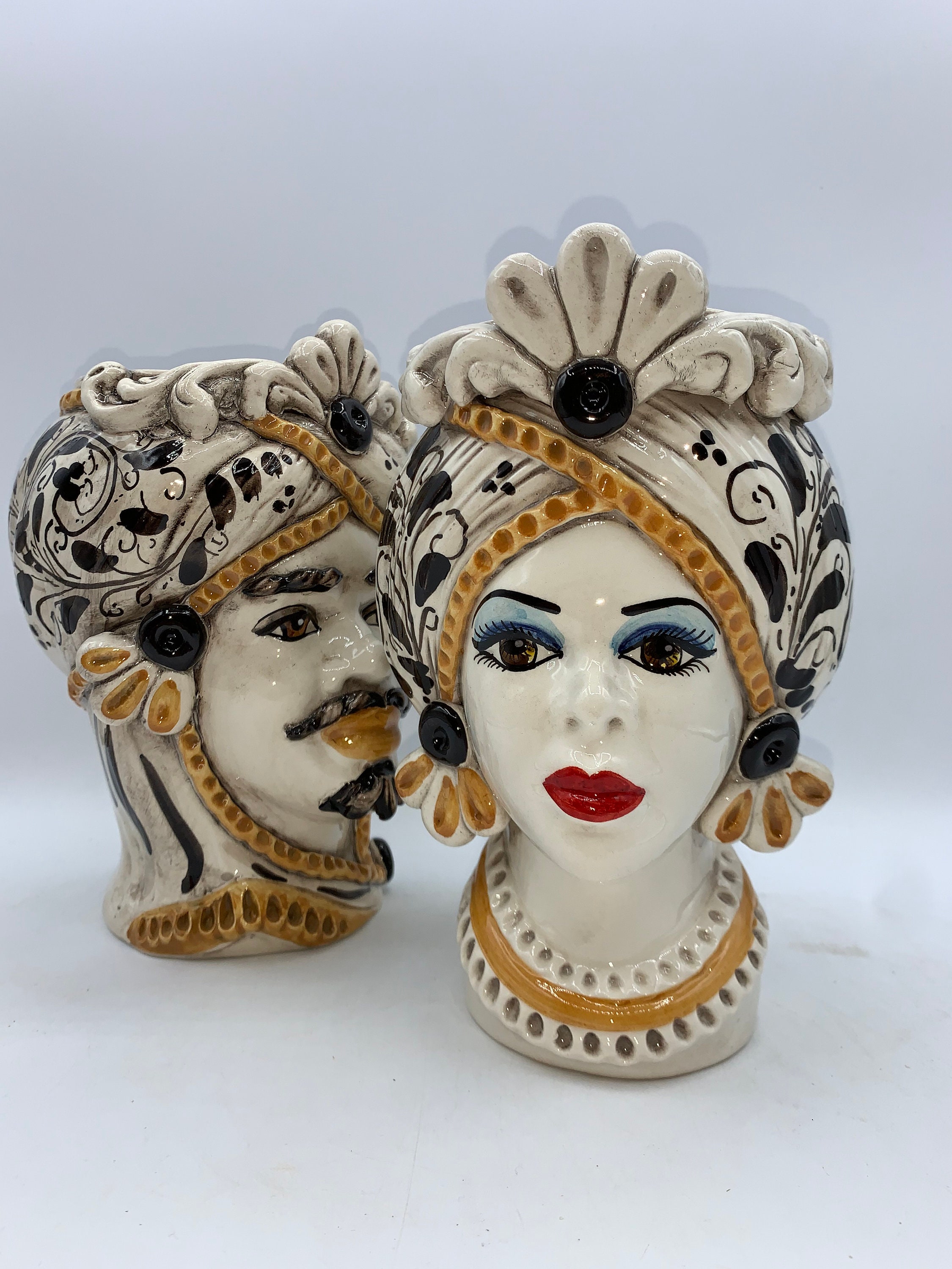 SICILIAN HEAD Sicilian Moorheads in Caltagirone Ceramic Etsy