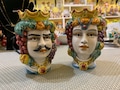SICILIAN HEAD, Sicilian Moor's heads in Caltagirone ceramics modelled and hand painted H.14.5 approx.
