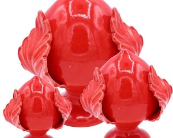 Pumo in fine ceramic, Red color, with 4 size options - (1pc)