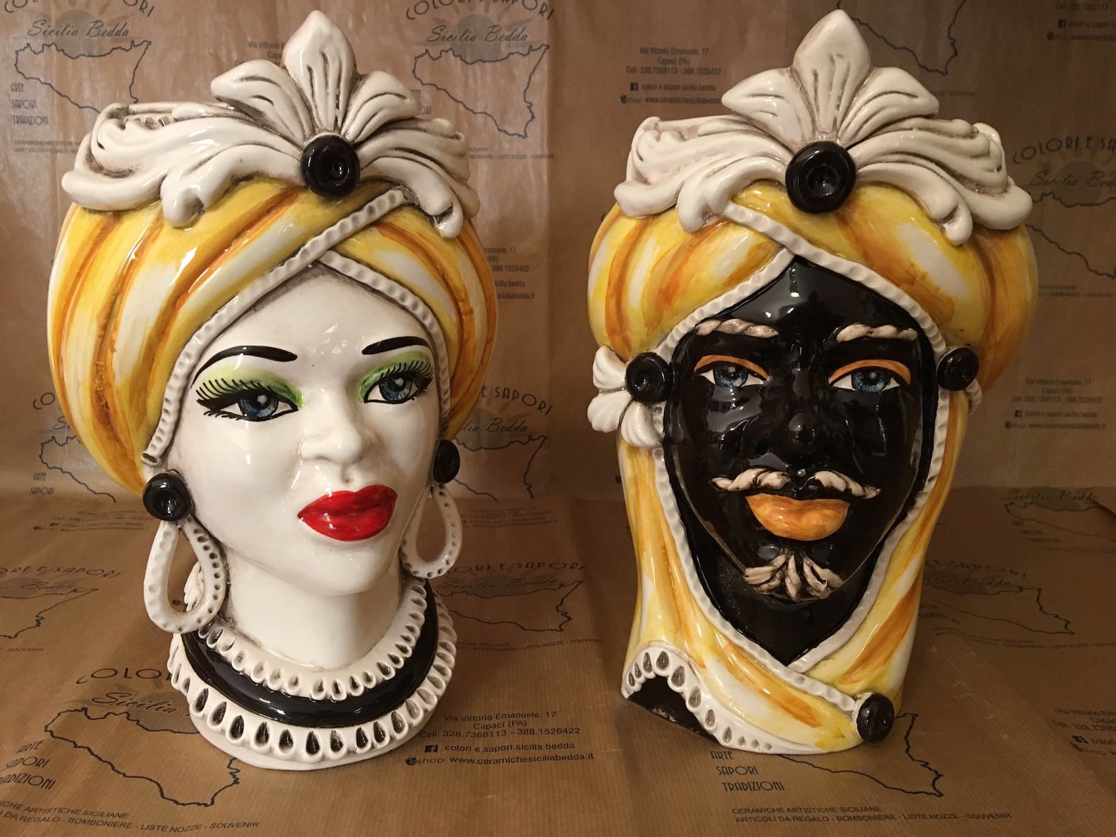 SICILIAN HEAD Sicilian Moorheads in Caltagirone Ceramic Etsy