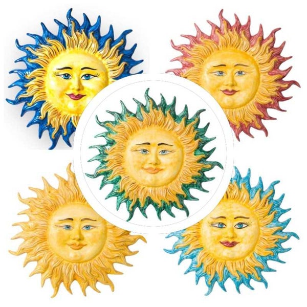 Fire Sun in Sicilian ceramic - Ø 30 cm, with 6 color options (1pc)