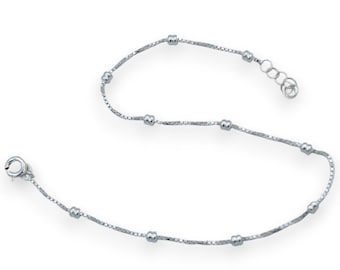 Handcrafted 925 Silver Anklet, approx. 25 cm long